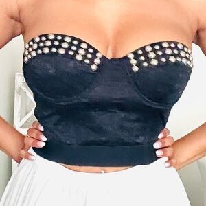 Strapless studded top